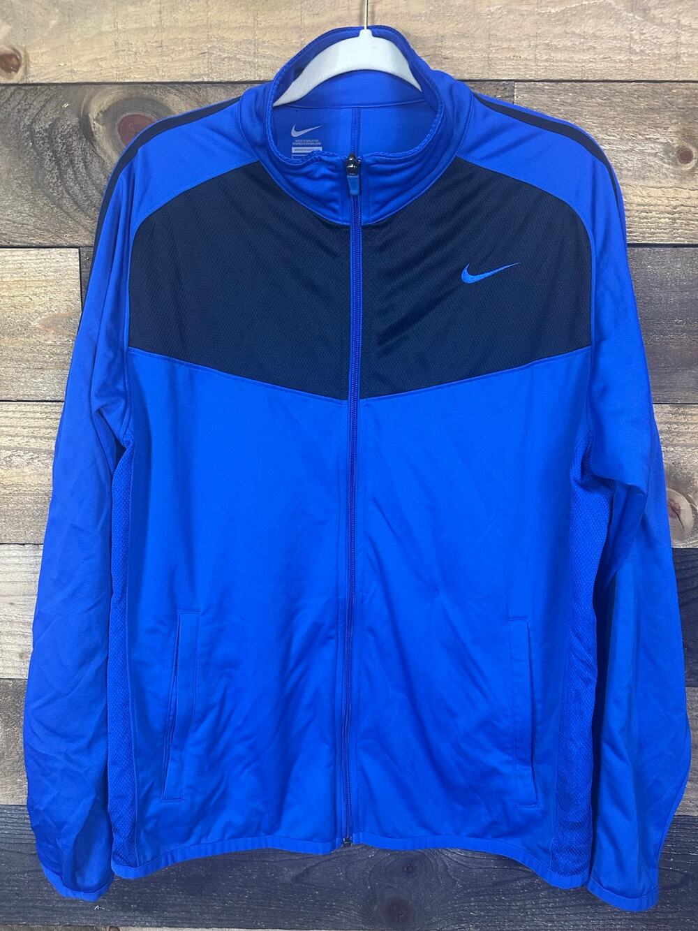 NIKE Men’s Navy Blue Full Zip Warm Up Jacket Size L EUC